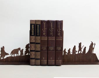 The Lord of the Rings bookends, The Hobbit house decor, book ends, Hobbit bookmark sign, home decor. Book lover gift. Gift for men