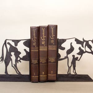 Cow handmade bookends. Nursery decor. First birthday gift. Baby present idea image 1