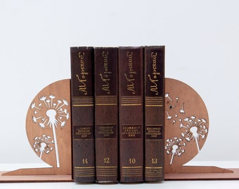 Dandelion bookends, Summer floral bookends, Wildflowers decor, Dandelion decorations