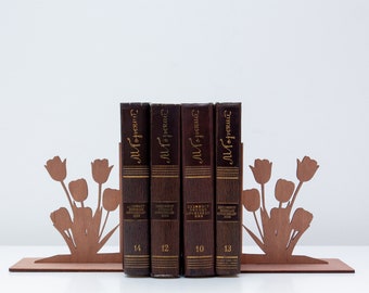 Floral bookends, floral home decor, bookends with flowers, home decorations