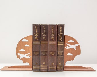 Airplane bookends, Aircraft bookends, nursery bookends, kids room decor, boy room decorations