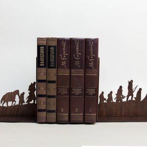 The Lord of the Rings bookends, The Hobbit house decor, book ends, Hobbit bookmark sign, home decor. Book lover gift. Gift for men image 1