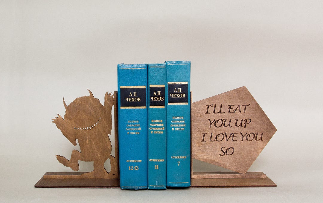 Bookends Where the Wild Things Are Handmade, Nursery Decor, First