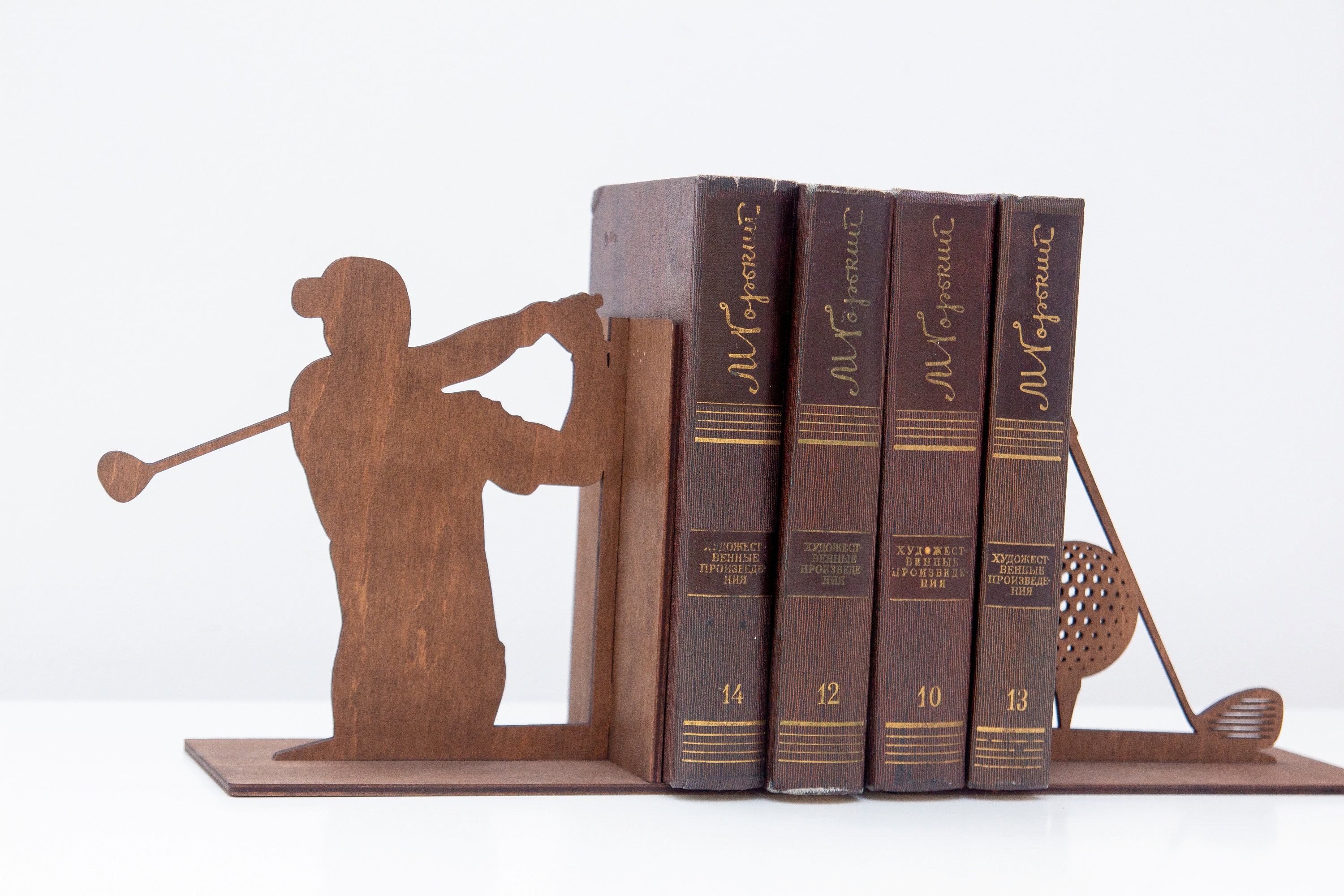 Golf Bookends Golf Sport Decor Golf Player Gift Sport Etsy