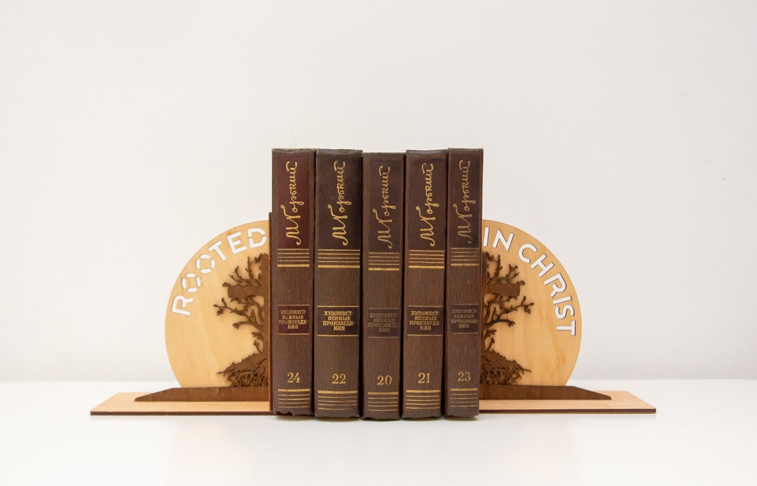 Rooted in Christ Bookends, Christian Bookends, Faith Room Decor, Bible