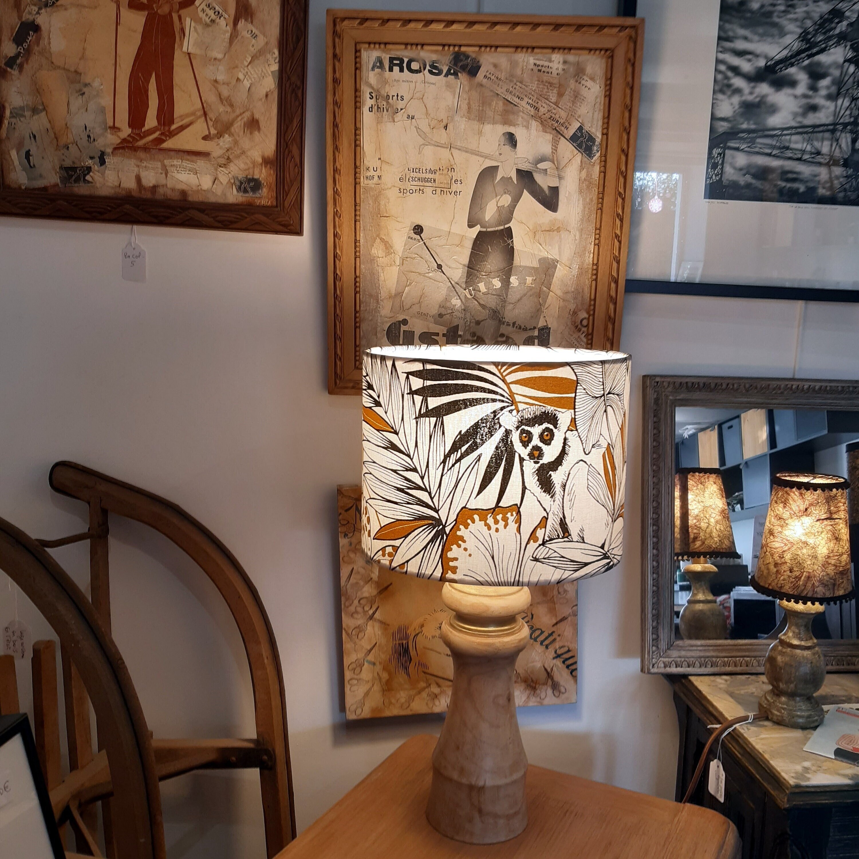 Lampe, Bois, Naturel,