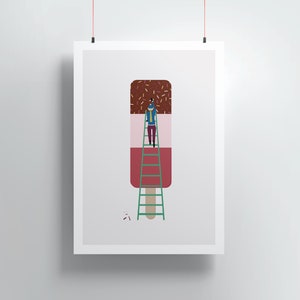 Build and Ice Lolly Poster / Print - Descarga digital A4 - Decoración / decoración del dormitorio de los niños Listo para imprimir