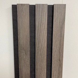 2 x Eternity Oak Decorative Panels 60cm x 240cm, Slatted Wall MDF Wooden Wall Decor Grooved Panelling Strips Slat Wall Panels