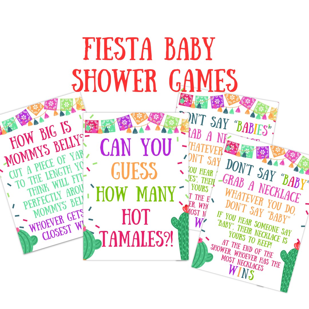 Fiesta Themed Baby Shower Game Signs PRINTABLE, Set of 3 Games - Etsy