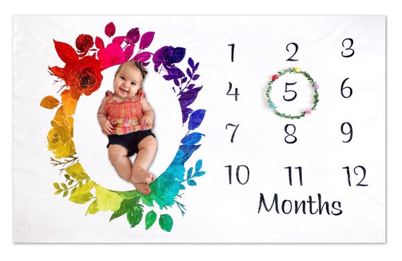 rainbow milestone blanket