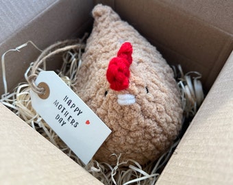 Chonky Chook in a Nest crochet plush handmade gift