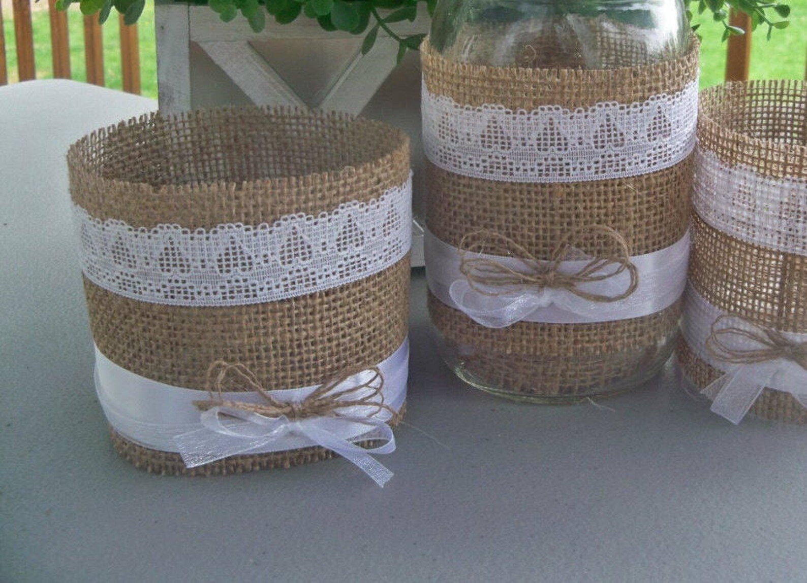6 Burlap Mason Jar Sleeves, DIY Wedding Decorations, Rustic Wedding ...