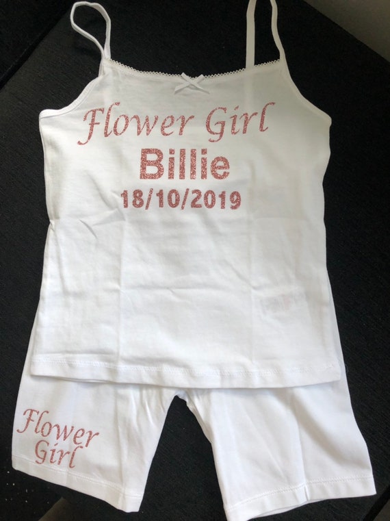 Flower Girl Pageboy Wedding Pyjamas any name ages up to 8 years