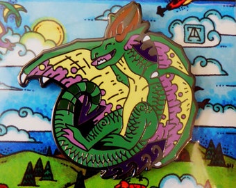 Harde emaille pin badge draak