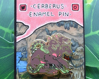 Gold plated Cerberus Enamel Pin