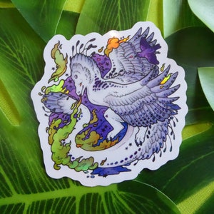 Holografische niet-binaire Pride Dragon-sticker