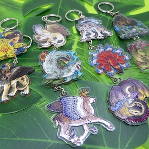 3 clear Acrylic keychains set