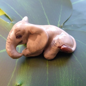 Handmade Ceramic Baby Elephant Figurine