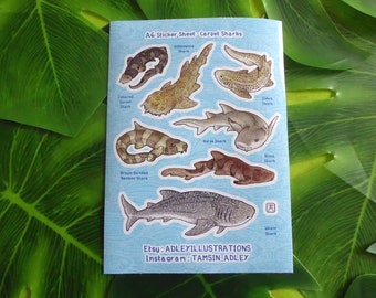 A6 Carpet Sharks Sticker Sheet