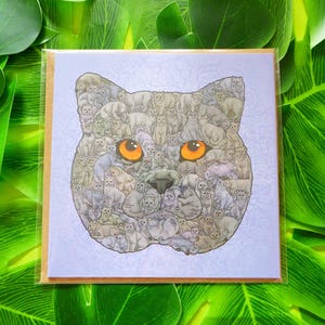 Design de gato britânico de pelo curto - Cartão de felicitações ilustrado