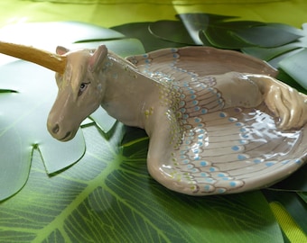 Handmade Ceramic Unicorn Trinket Dish