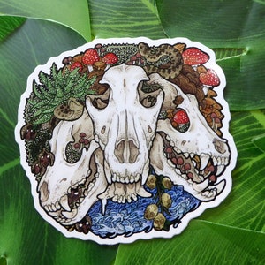 Sticker Cerberus-schedel