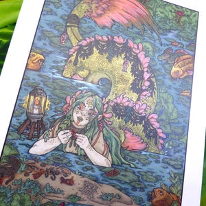 Hand Embellished A4  Mermaid Prints- Run of four