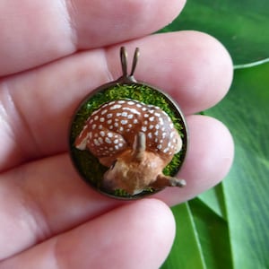 Handmade Polymer Clay Fawn Pendant