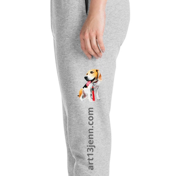 Unisex Joggers, Unisex sweatpants, pants, pant with beagle, dog lover gift, dog lover, birthday gift, Beagle clothing, training pants