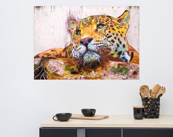 Jaguar Poster, Jaguar Giclee Poster, Illustration of Original Jaguar Artwork