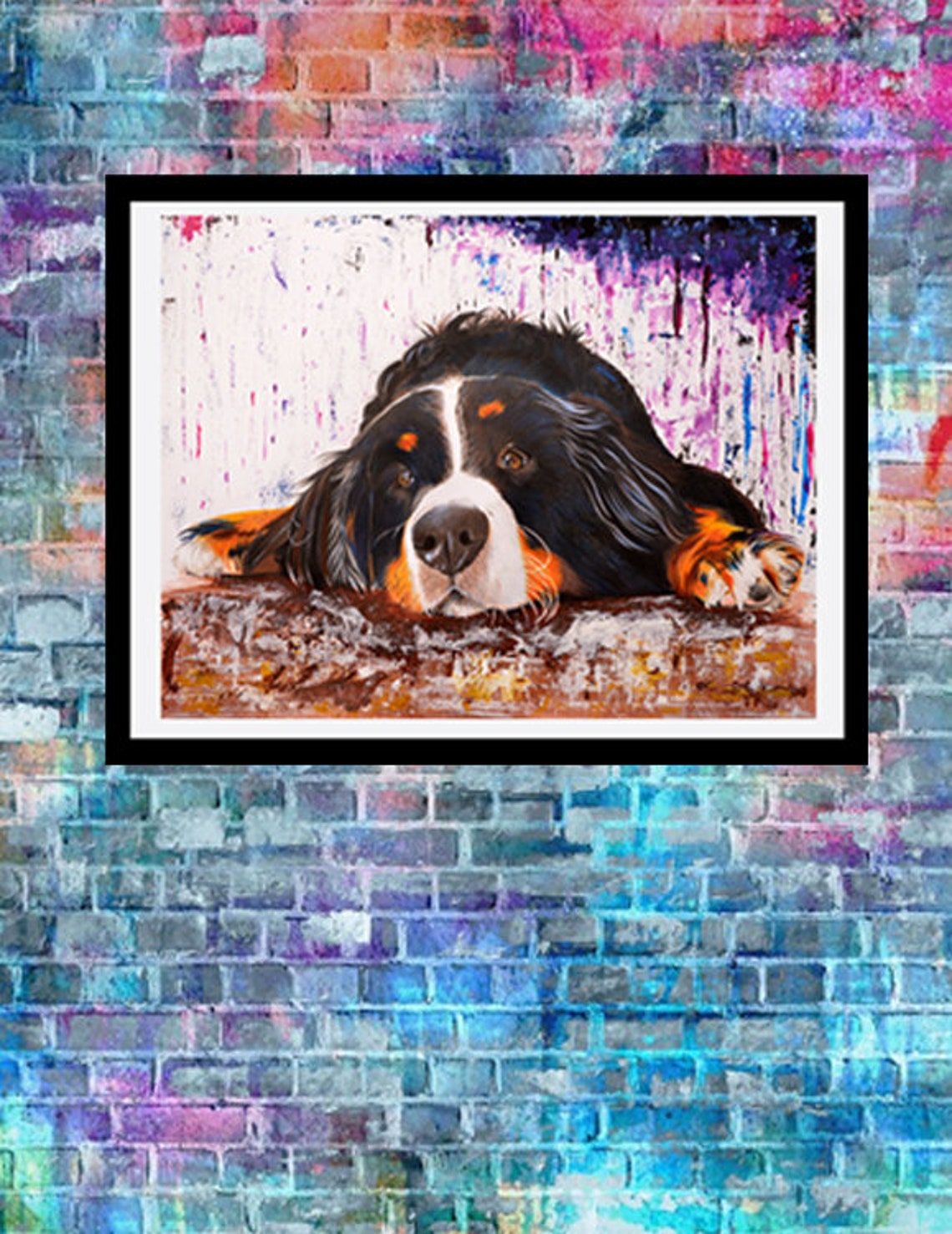 Bernese Mountain Dog Artwork, Dog Portrait, Dog Artwork, Darwing