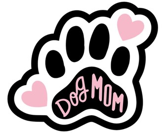 Dog Mom Vinyl Decal: Paw Print Car Sticker