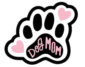 Dog Mom Car Magnet: Paw Print Design - 5x4 inch