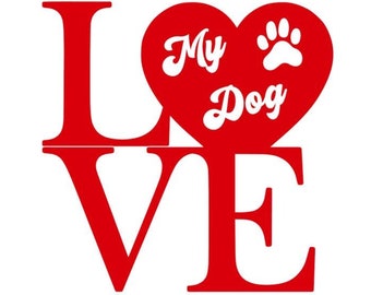 Love My Dog Magnet: Car, Fridge, Dishwasher Decor