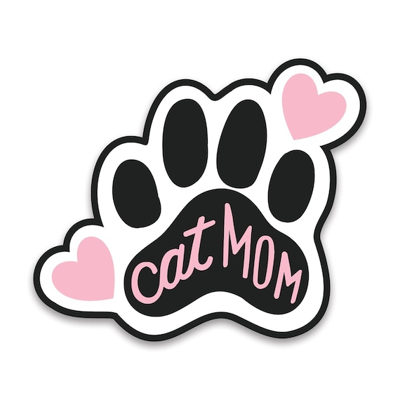 Cat Mom Magnet: Paw Print Car or Fridge Decor