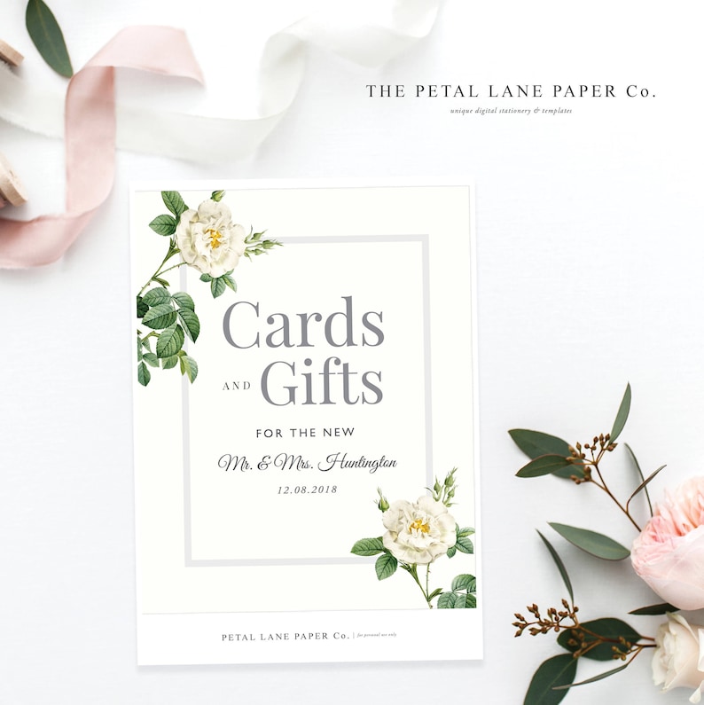 Editable 8x10 Cards /& Gifts Sign Printable Wedding Sign PLP/_0013 Cards and Gifts 8x10 Cards and Gifts Printable Template