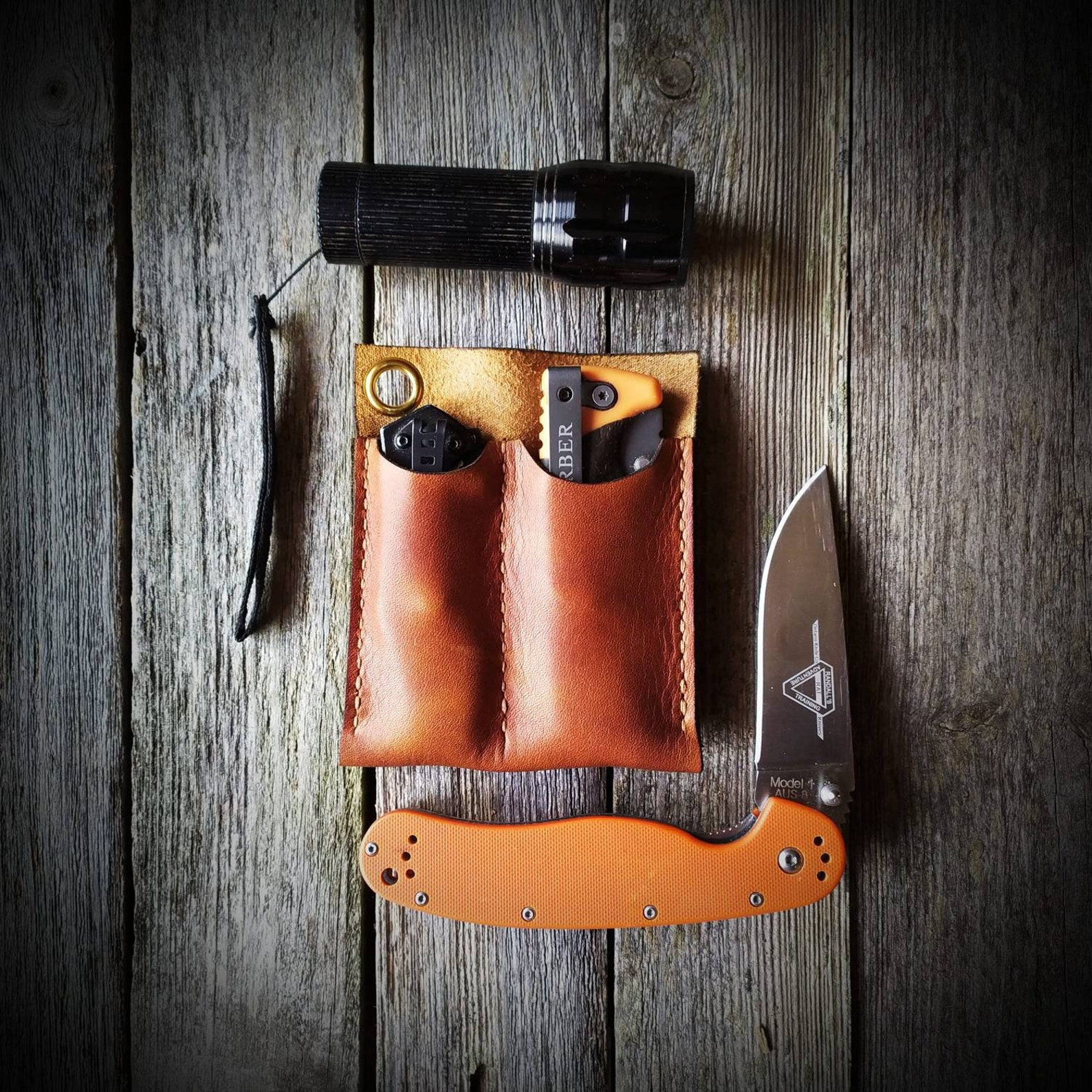 Free shipping EDC knife case leather case for folding knife Etsy