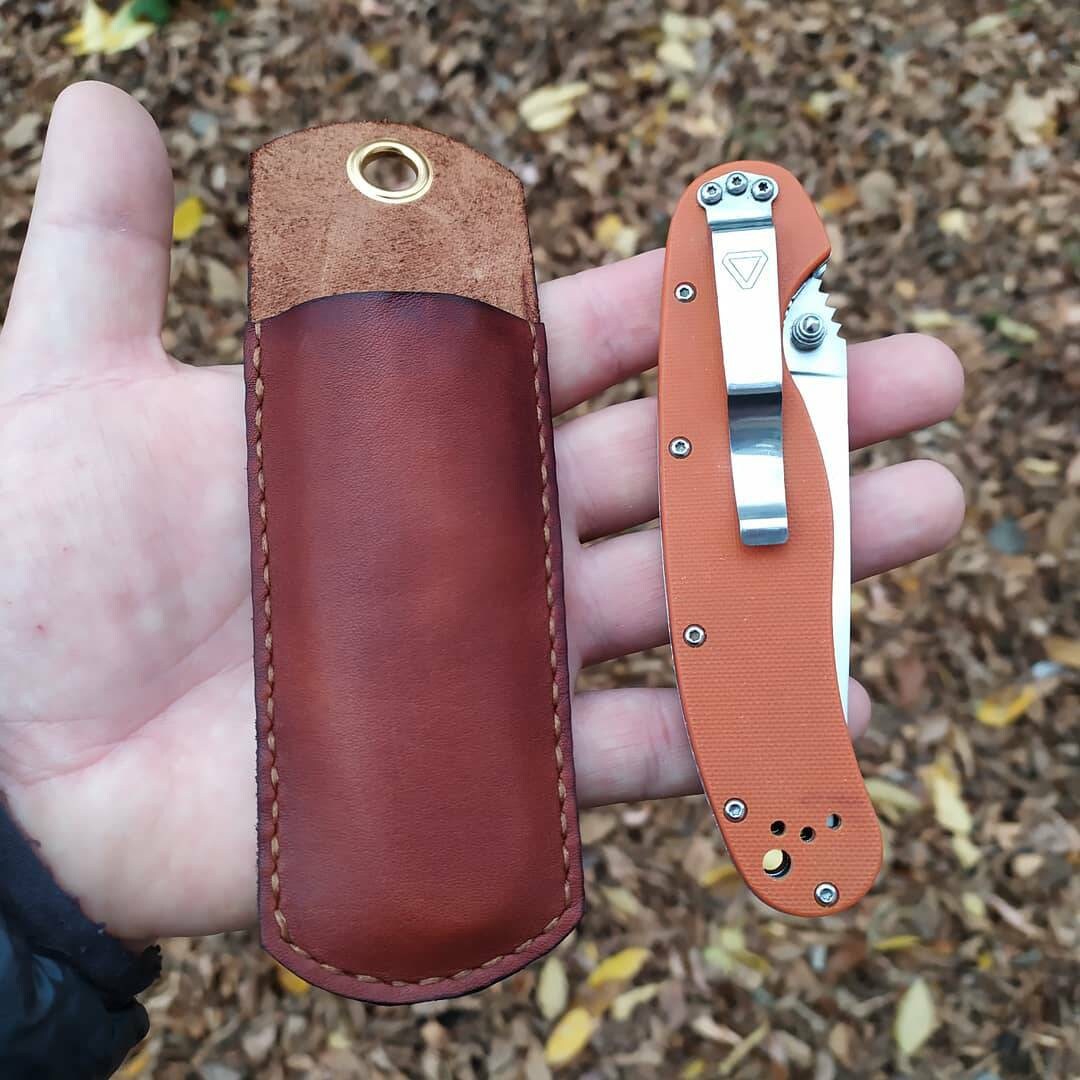 EDC knife case. leather case for folding knife. EDC leather Etsy