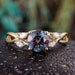 Alexandrite engagement ring yellow gold marquise cut moissanite celtic ring women vintage art deco Jewelry promise Anniversary gift for her