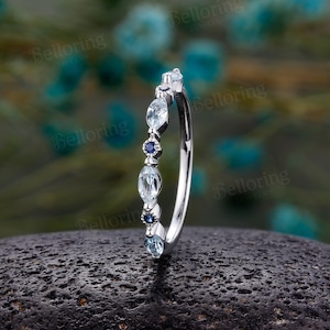 Aquamarine sapphire engagement rings hotsell
