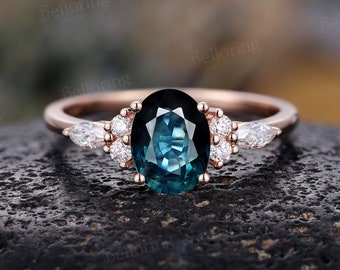 Teal Diamond Ring - Etsy