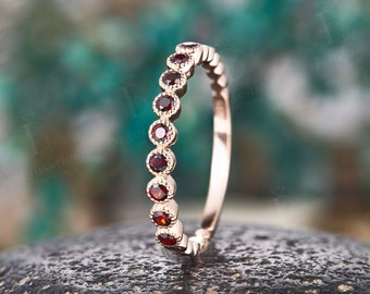 Garnet band ring deals
