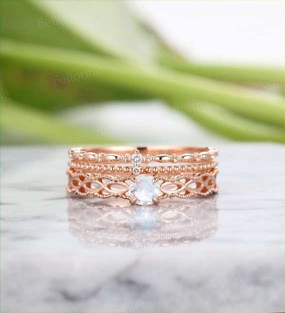 Vintage wedding cheap set rings