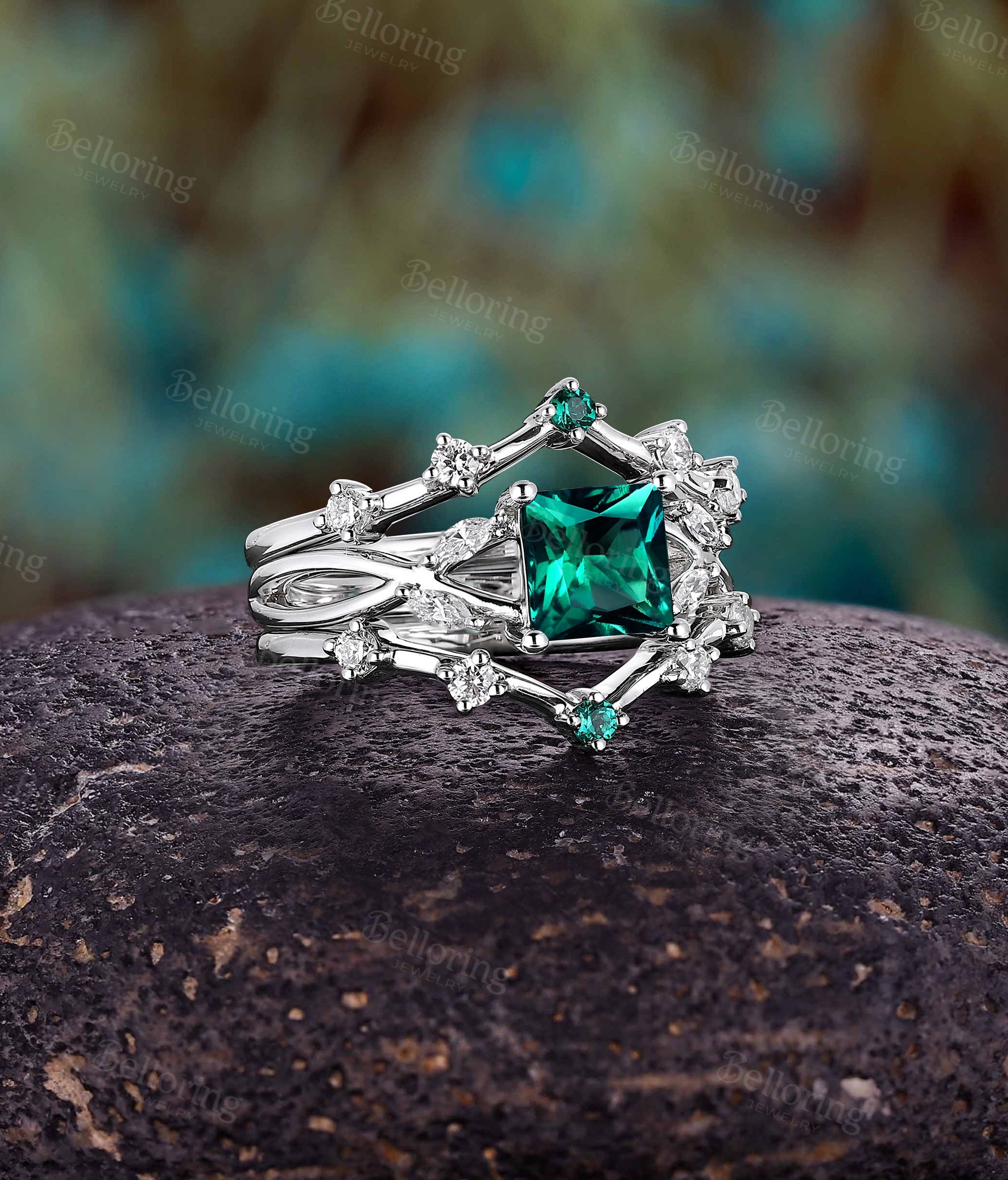 Promise Ring Set Cz Diamond Wedding Bands Wedding Ring Set Cz Promise Rings  JewelryPalace Wedding Bands, image size:2350x2750