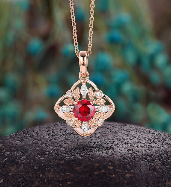 Unique ruby necklace top