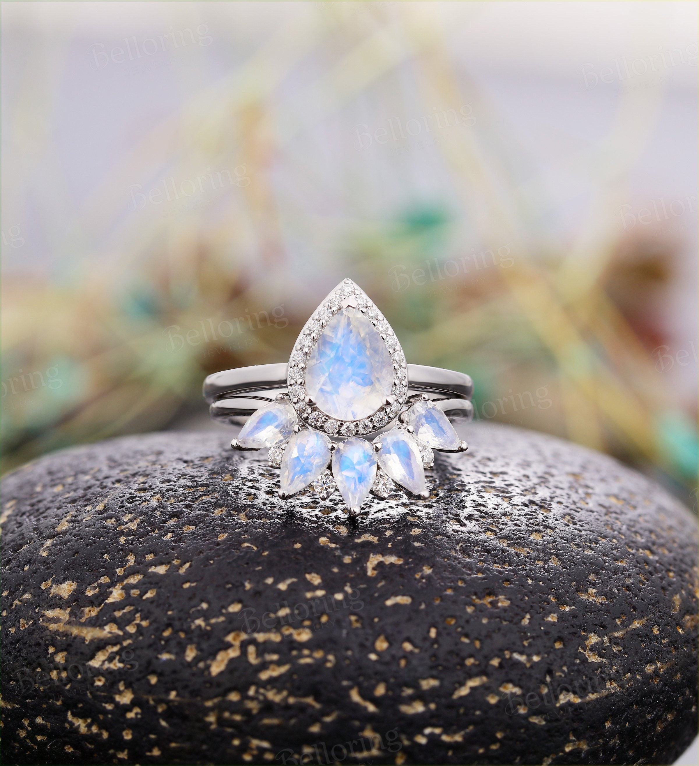 Pear moonstone hotsell ring