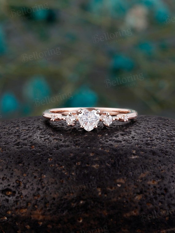 Heart shaped moissanite discount