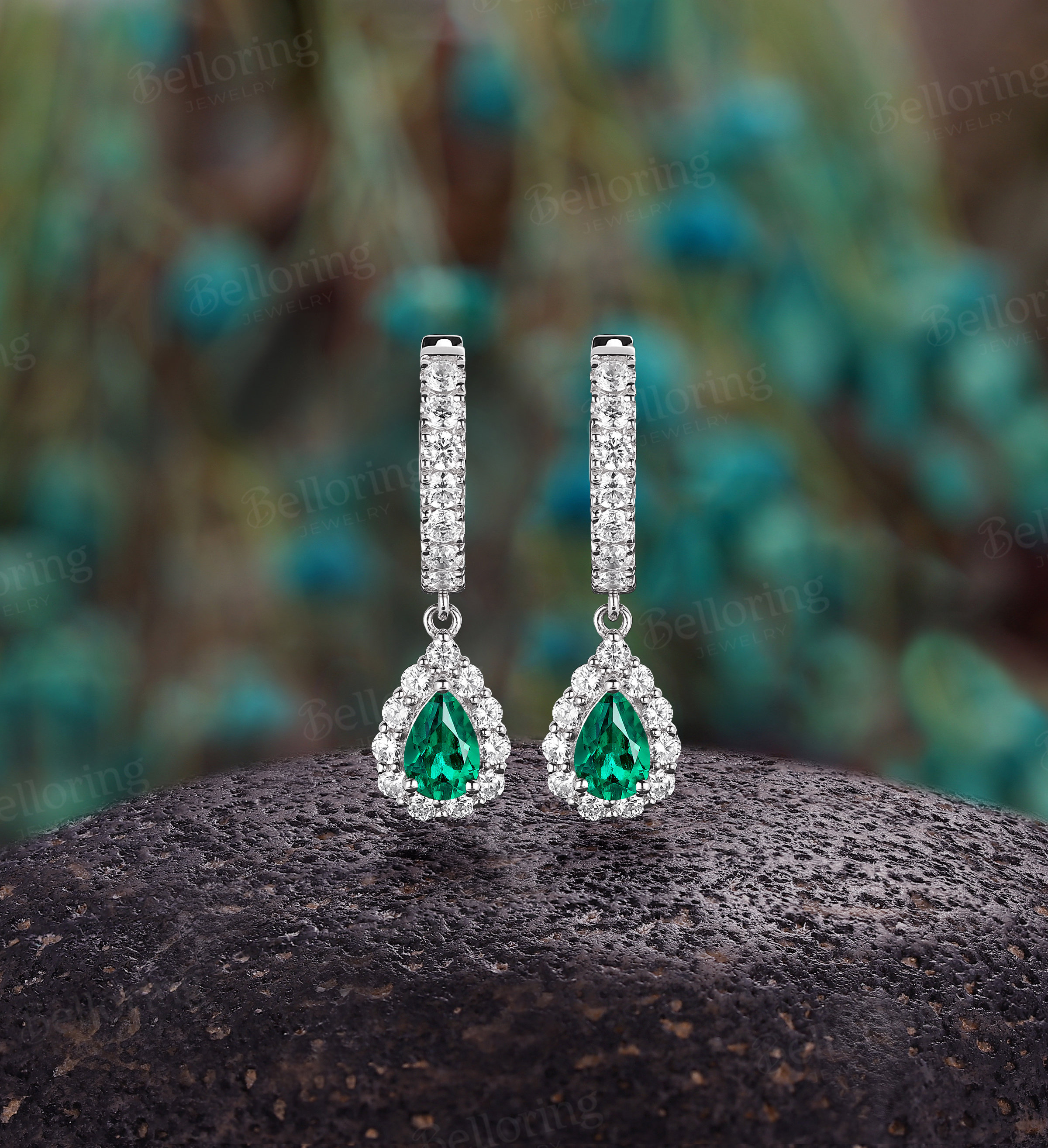 Emberald Teardrop Earrings