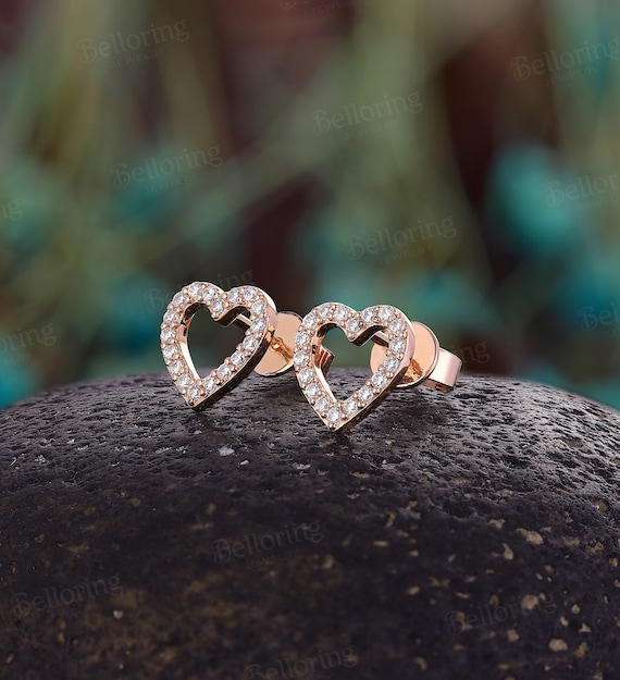 14K ソリッドゴールド スターハートイヤリング レディース キュービックジルコニア スタッドピアス ガールズ バレンタイン/記念日/母の日ギフト, Melighting 14K ソリッドゴールド ヘリックスピアス ハート⁄スター