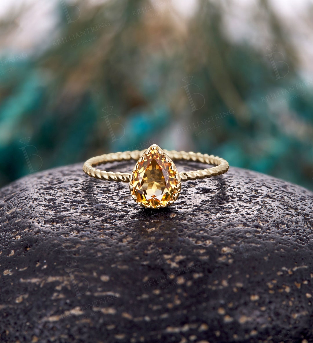 Roman Ring - Citrine and Diamond – Katie Poterala Jewelry